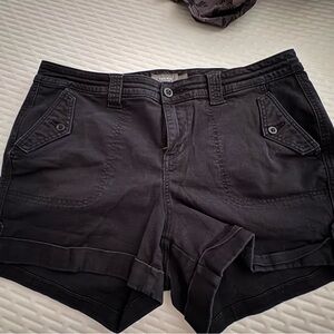 torrid Black Utility Cotton Blend Mid-Rise Shorts